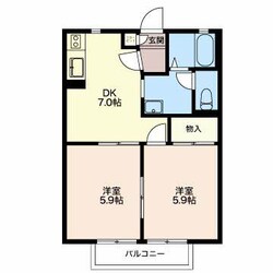 中川原駅 徒歩10分 2階の物件間取画像